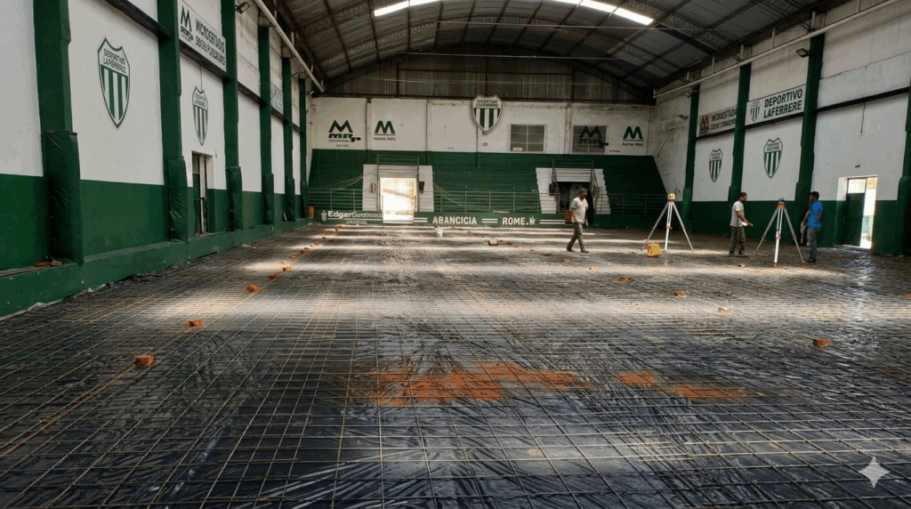 Comenzó la renovación total del piso en el Microestadio de Laferrere Comenzó la renovación total del piso en el Microestadio de Laferrere
